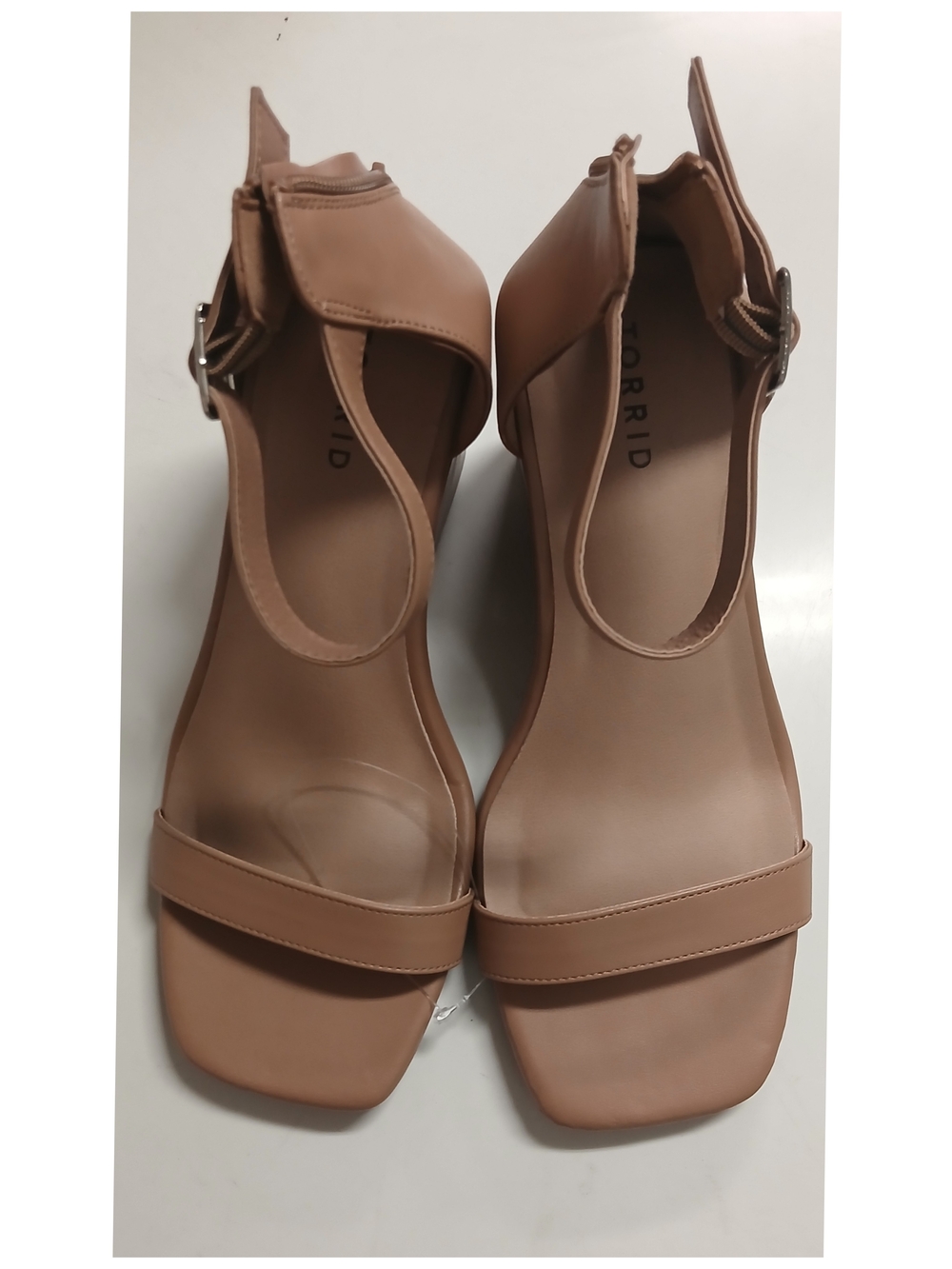 Torrid Women's Nude Tan Wedge Sandals - Ankle Strap Size 9.5